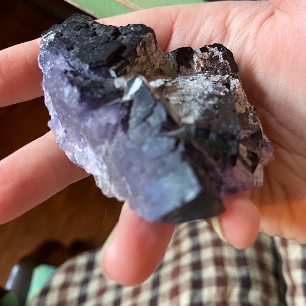 Purple fluorite crystal